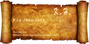Kis Henriett névjegykártya