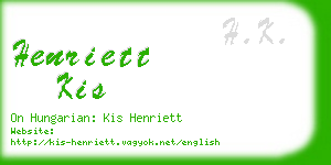 henriett kis business card